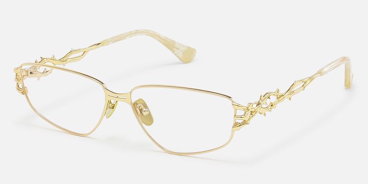 Spine - Gold Geometric Gothic Eyewear by Vooglam