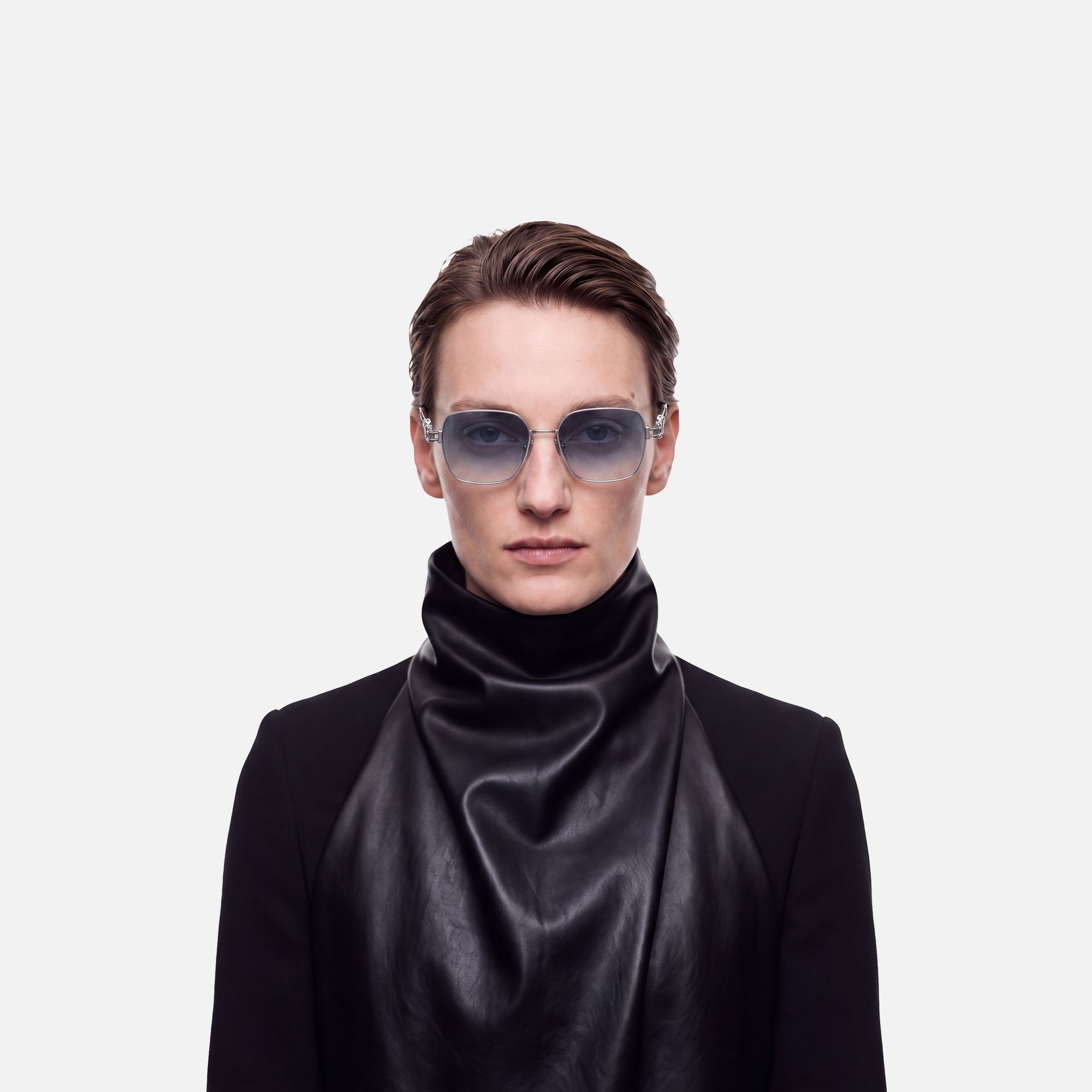 The Architect - Silver Gradient Gray Sunglasses by Vooglam - Lifestyle Look