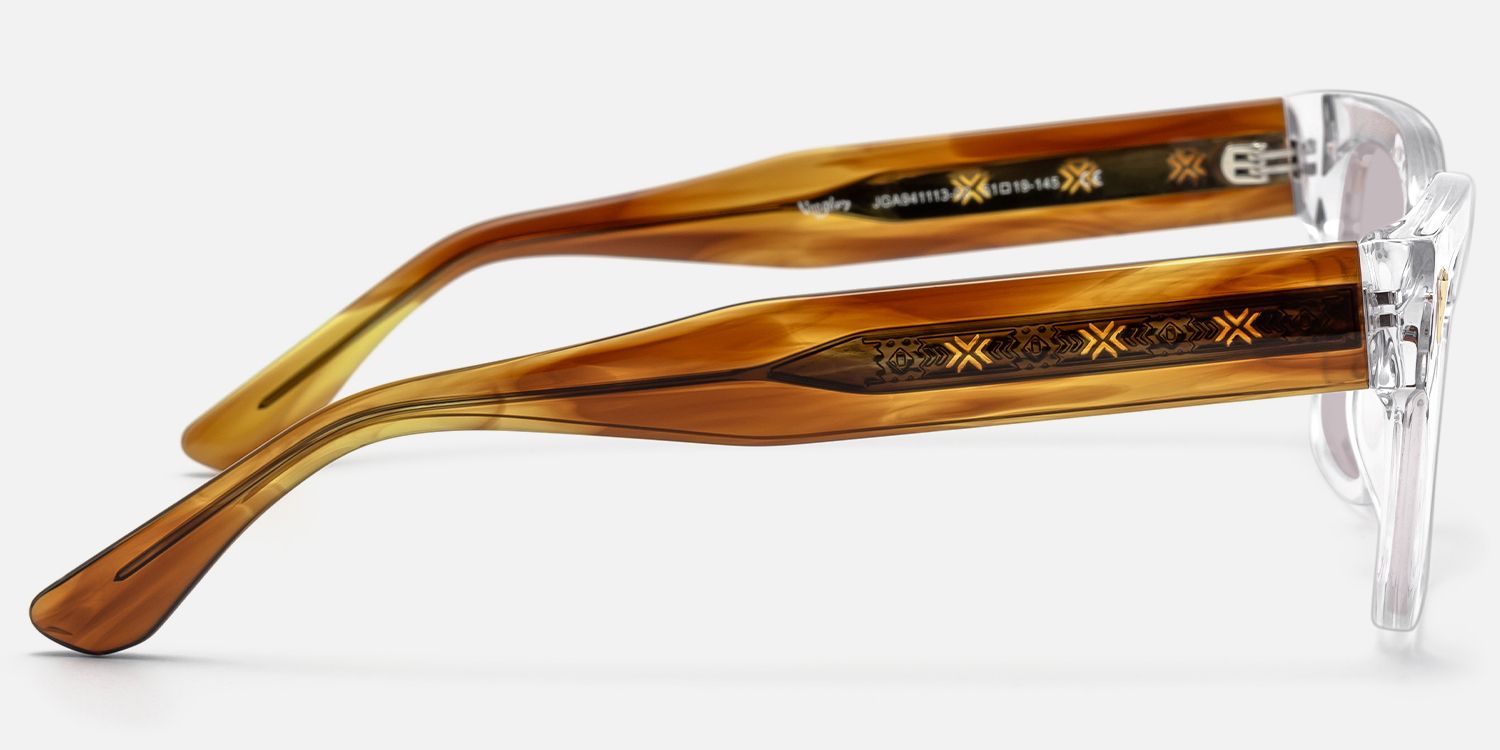 Asante - Crystal Brown Tinted Sunglasses by Vooglam - Side View