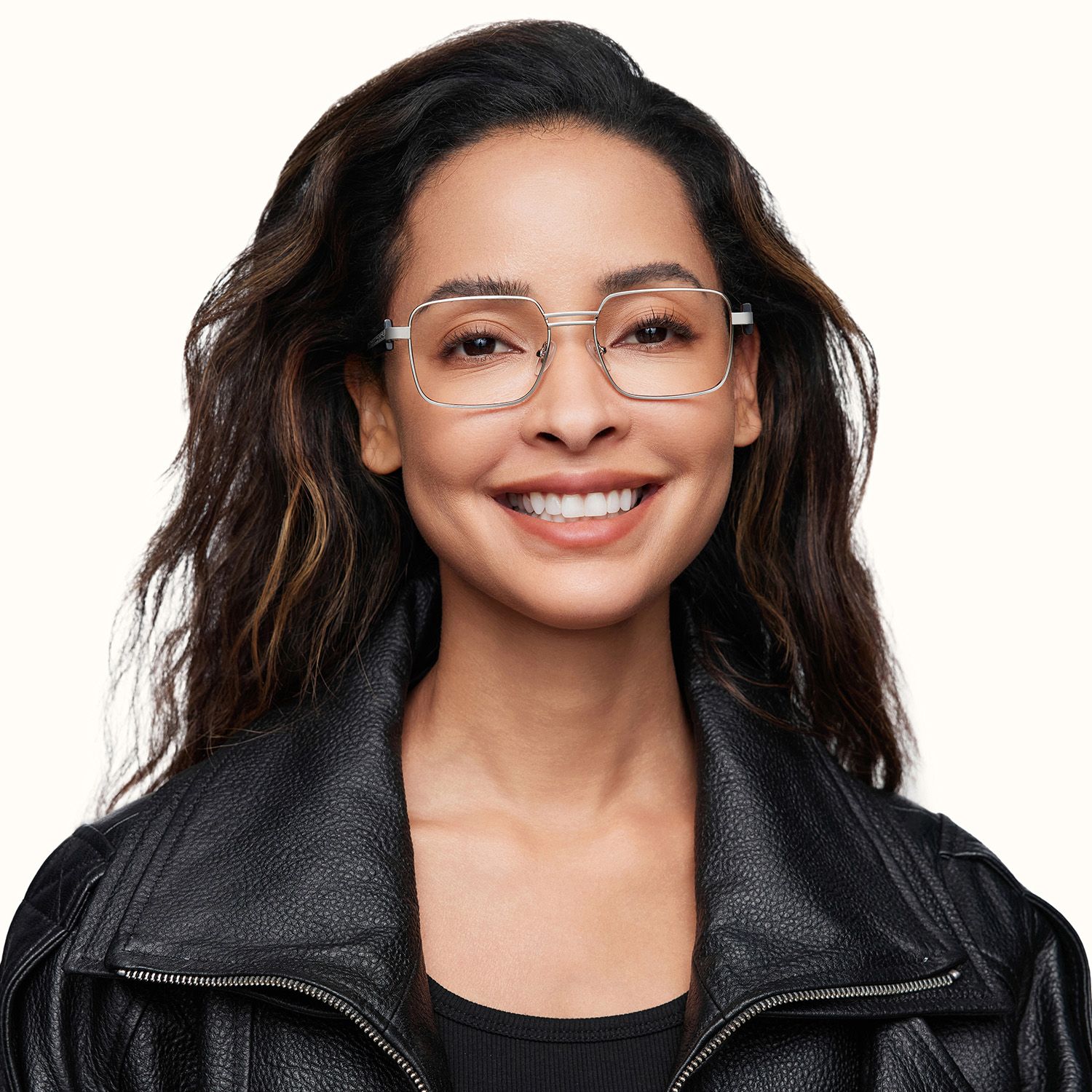 Ubuntu - Rectangle Silver Eyeglasses by Vooglam - On Model