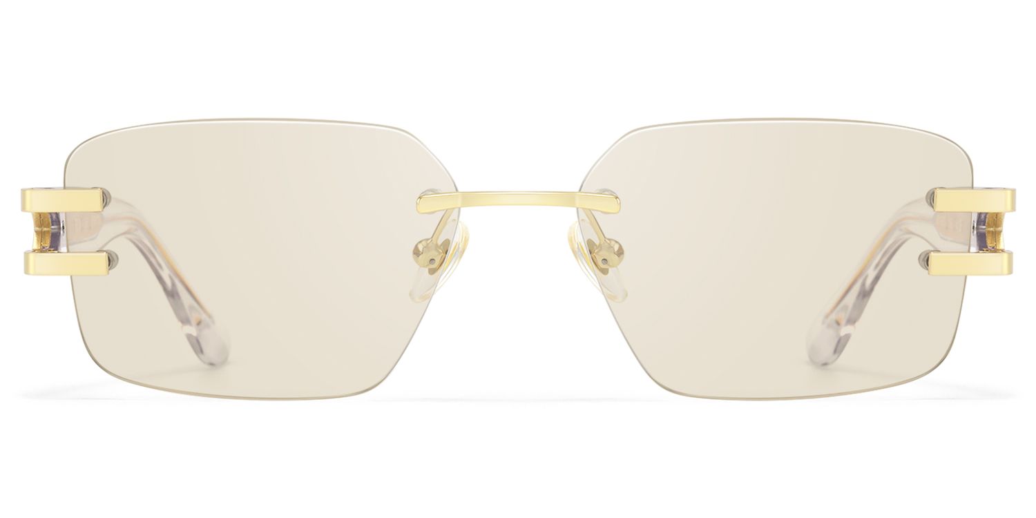 Aurum - Black Rimless Rectangle Glasses by Vooglam Product Details 1