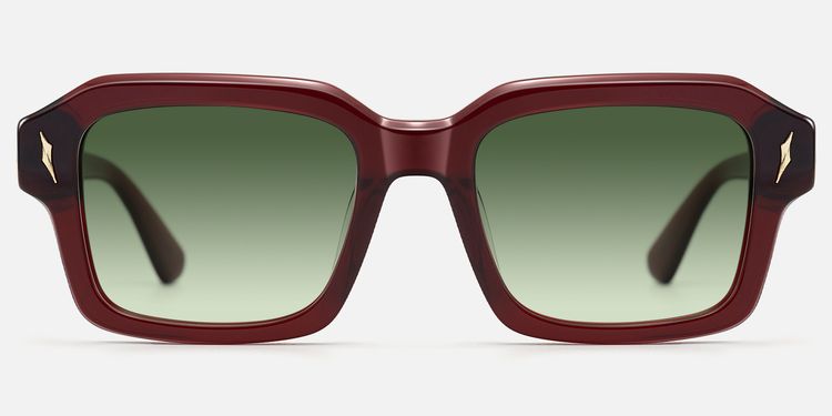 Blindspot - Green Tint Transparent Red Sunglasses by Vooglam