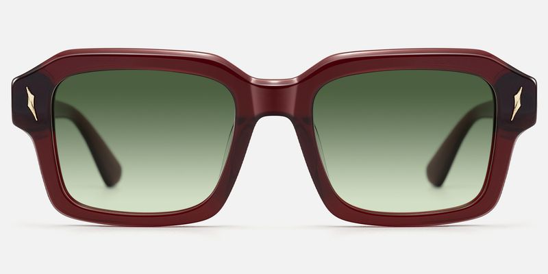 Blindspot - Green Tint Transparent Red Sunglasses by Vooglam