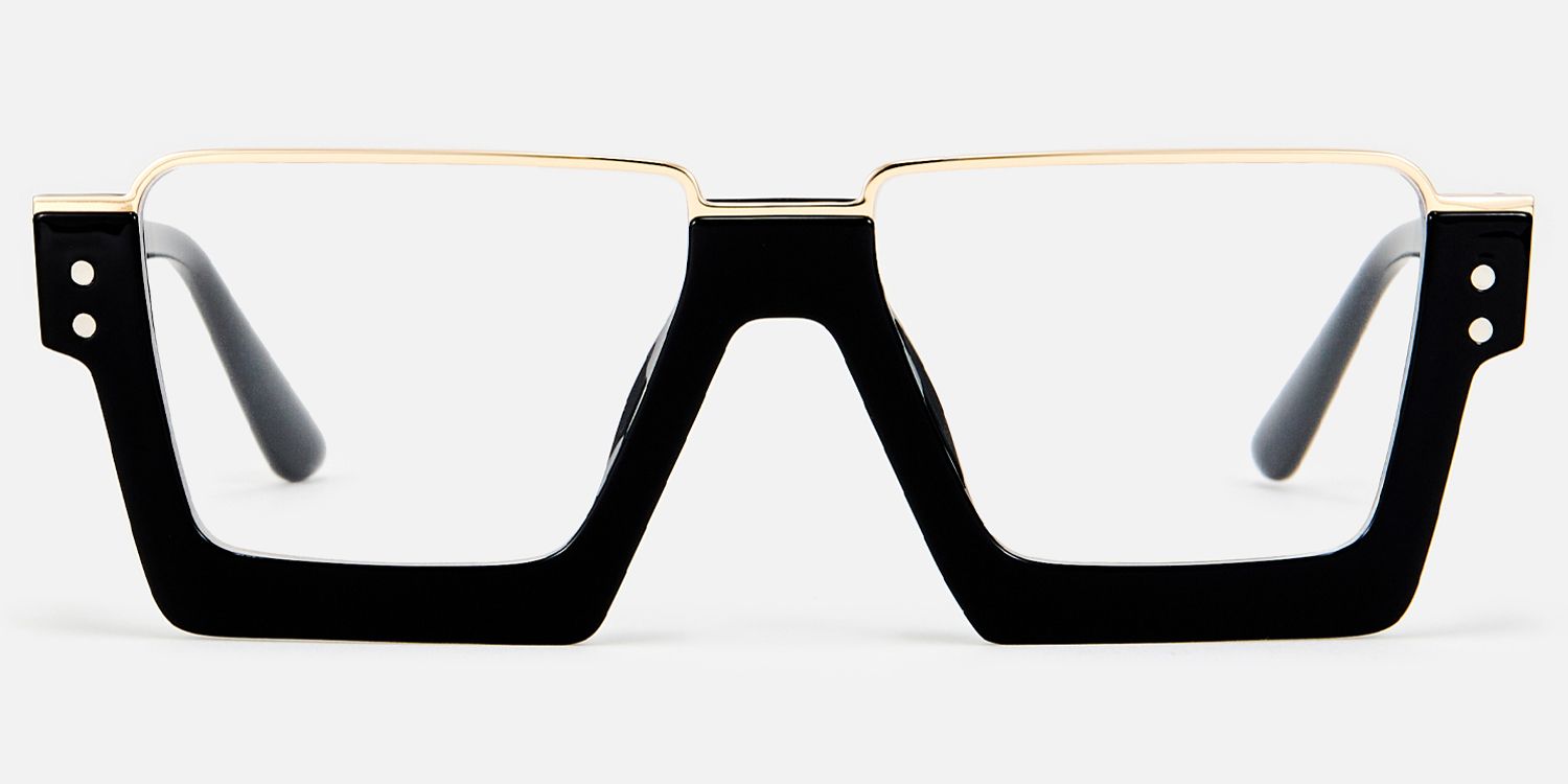 Dardhan - Black Thick Rimmed Glasses by Vooglam - Angle View
