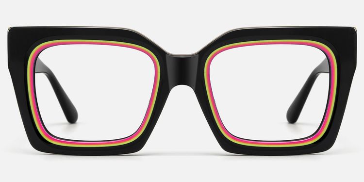 Trance - Square Black Eyeglasses by Vooglam