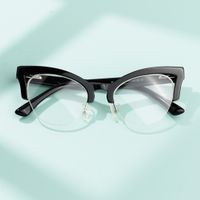 Drayton - Cat Eye Black Eyeglasses | Vooglam On Model