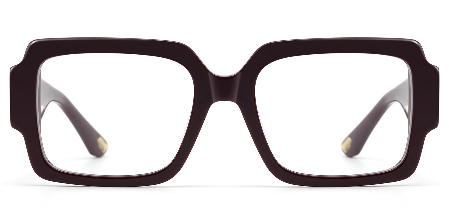 Axis - Large Burgundy Art Deco Glasses by Vooglam Product Details 1