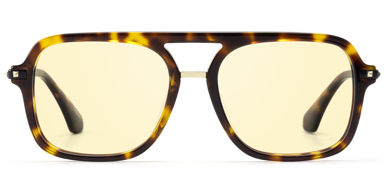 Marfa - Aviator Tortoise Yellow Tint Sunglasses by Vooglam Product Details 1