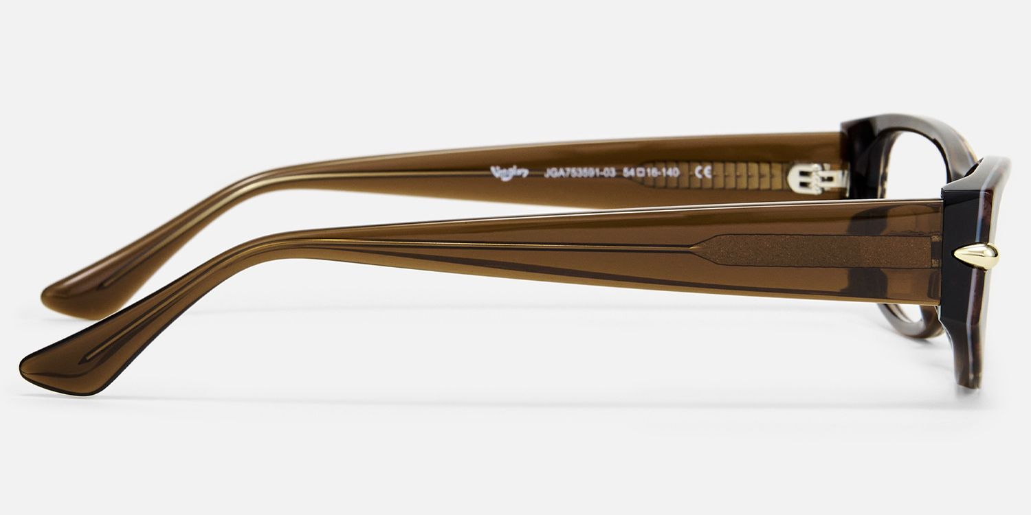 Erica - Rectangle Tortoise Eyeglasses by Vooglam - Side View