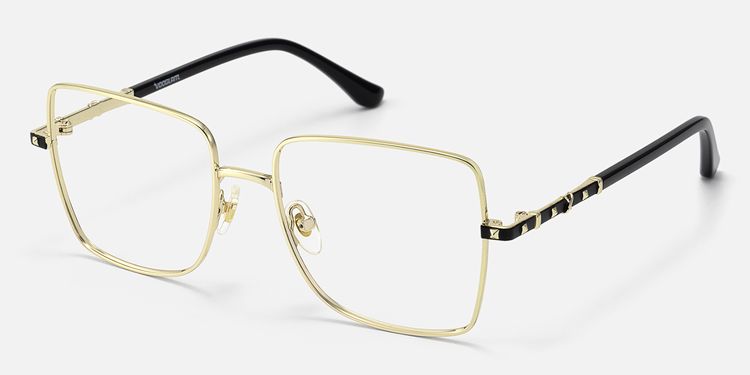 Devereux - Ultra Light Square Gold Eyeglasses by Vooglam