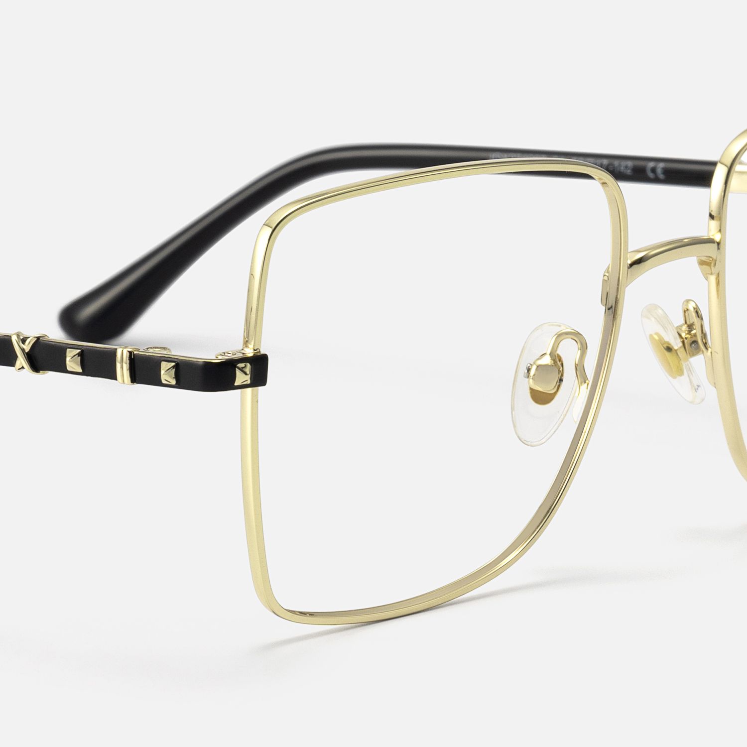 Devereux - Ultra Light Square Gold Eyeglasses by Vooglam - Design Details