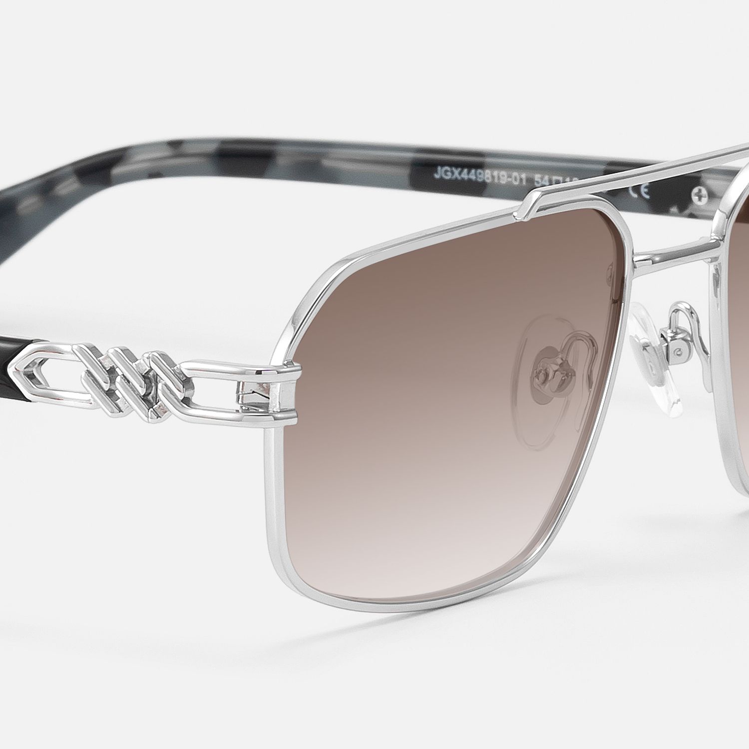 Lacey - Gradient Aviator Silver Sunglasses by Vooglam - Design Details