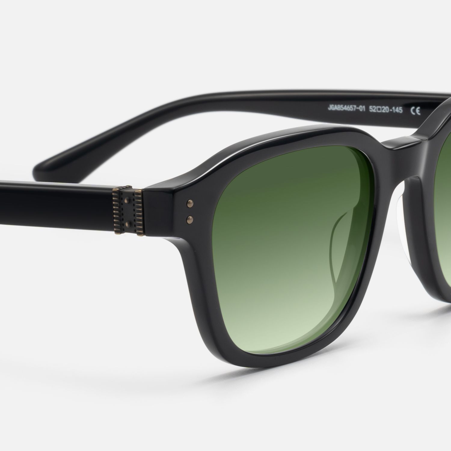 Rainier - Black Gradient Green Lens Sunglasses by Vooglam - Design Details