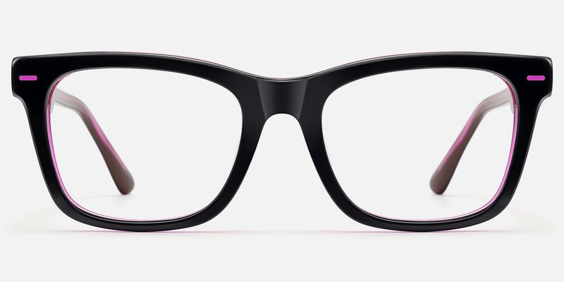 Ether - Square Acetate Neon Pink EDM Rave Glasses by Vooglam