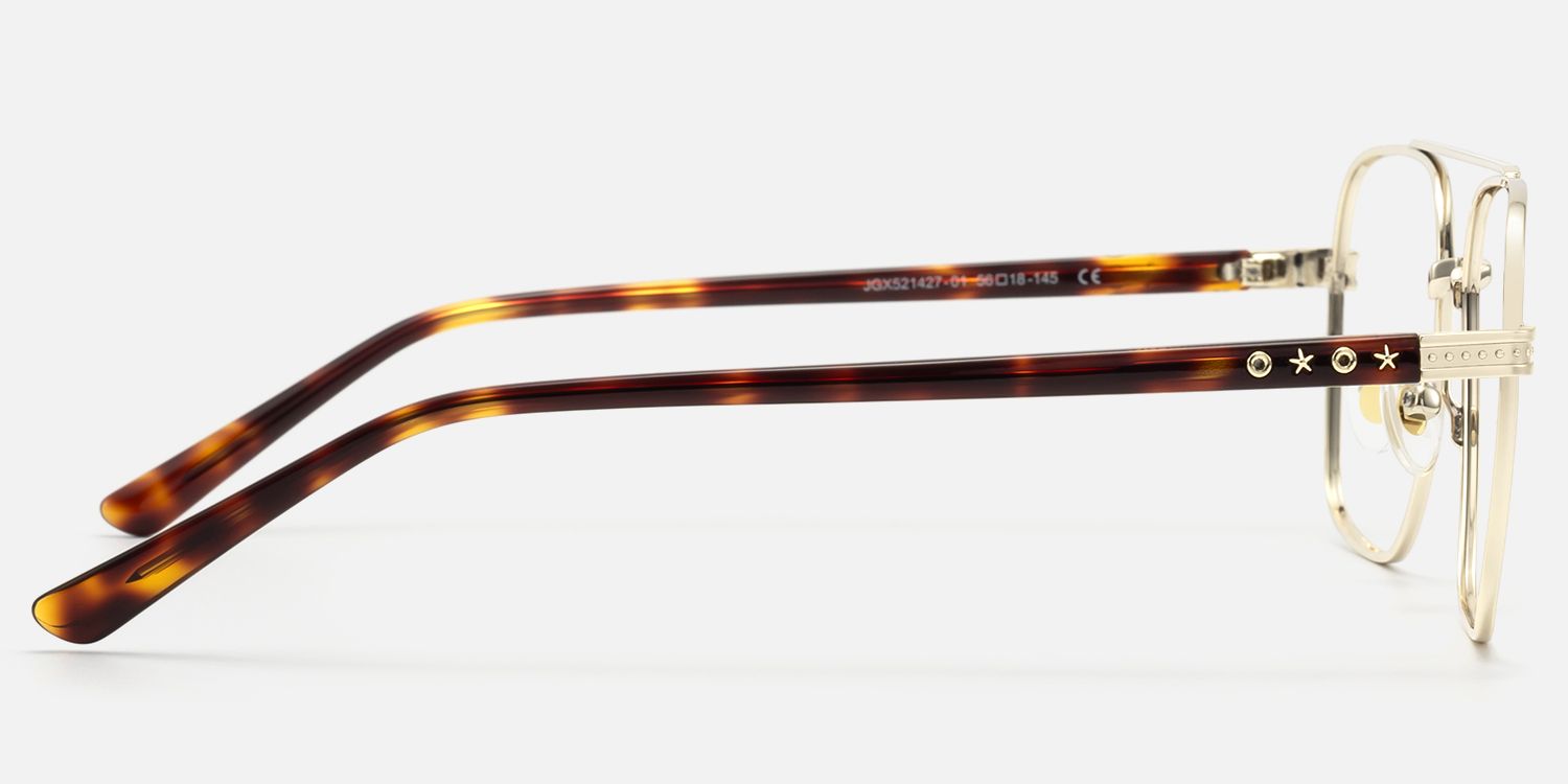 Kovar - Vintage Gold Double Bridge Aviator by Vooglam - Side View