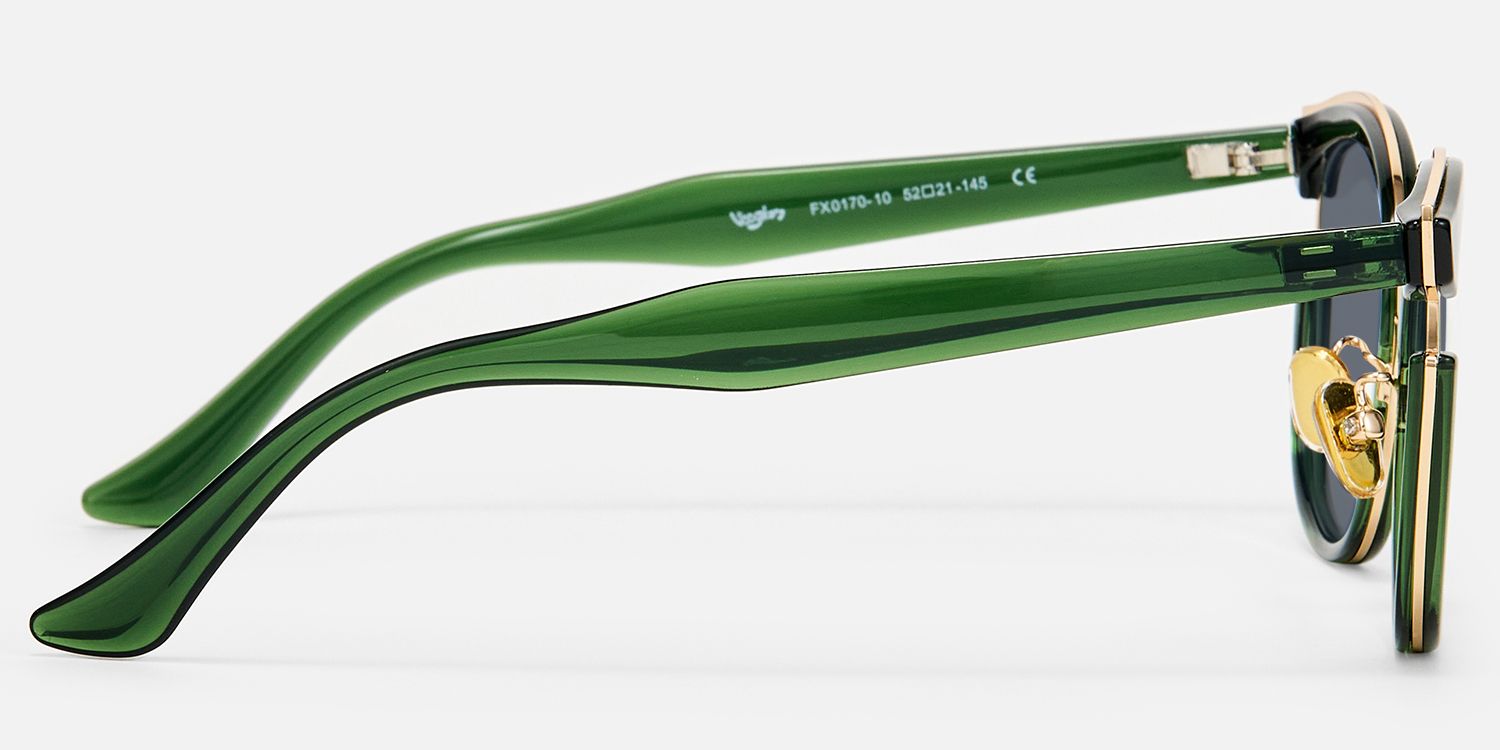 Retro Classic Hunter Green Sunglasses Cat Eye Shape by Vooglam - Side View