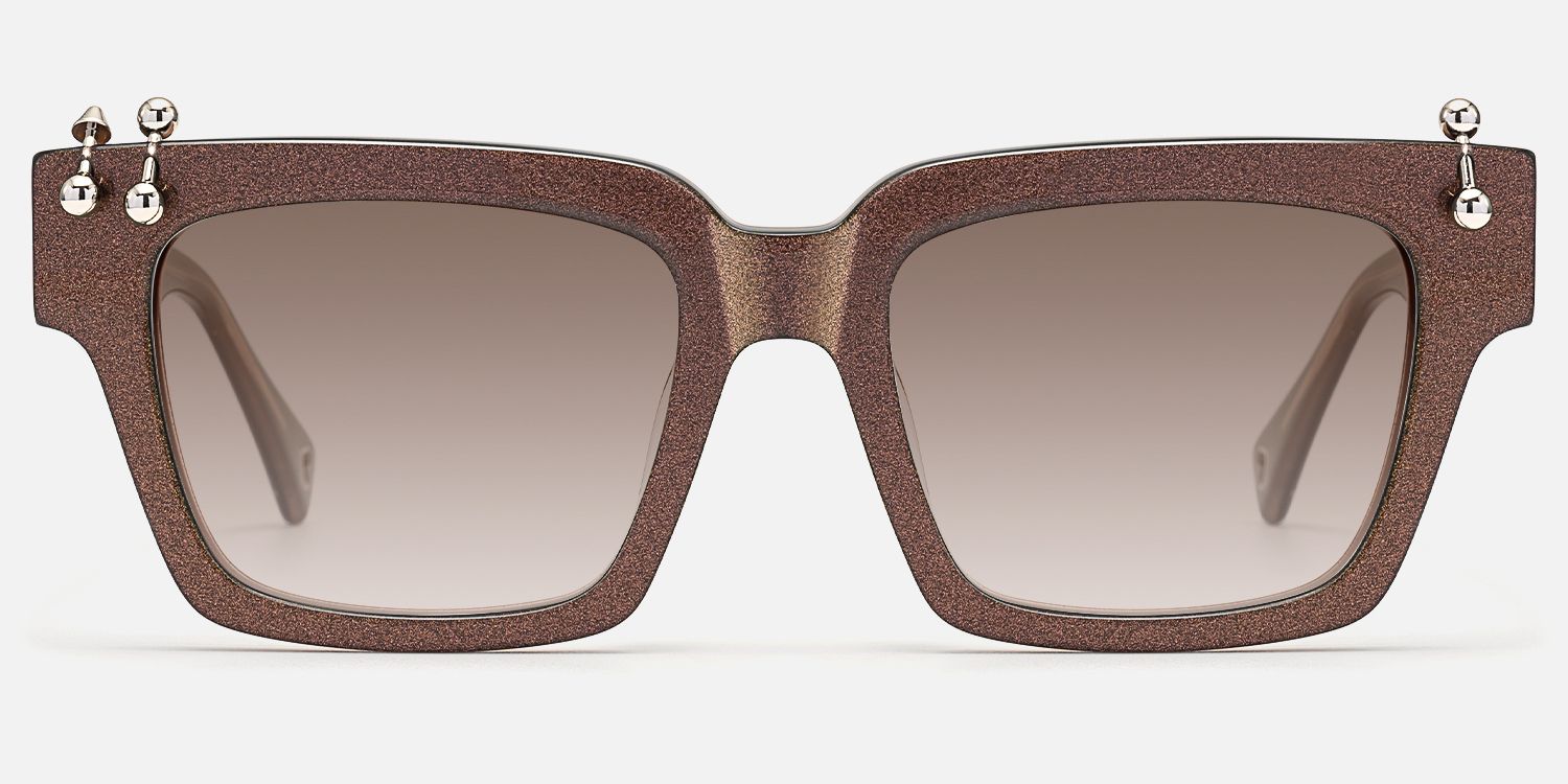 PIERCE - Piercing Pearlescent Brown Sunglasses by Vooglam - Angle View