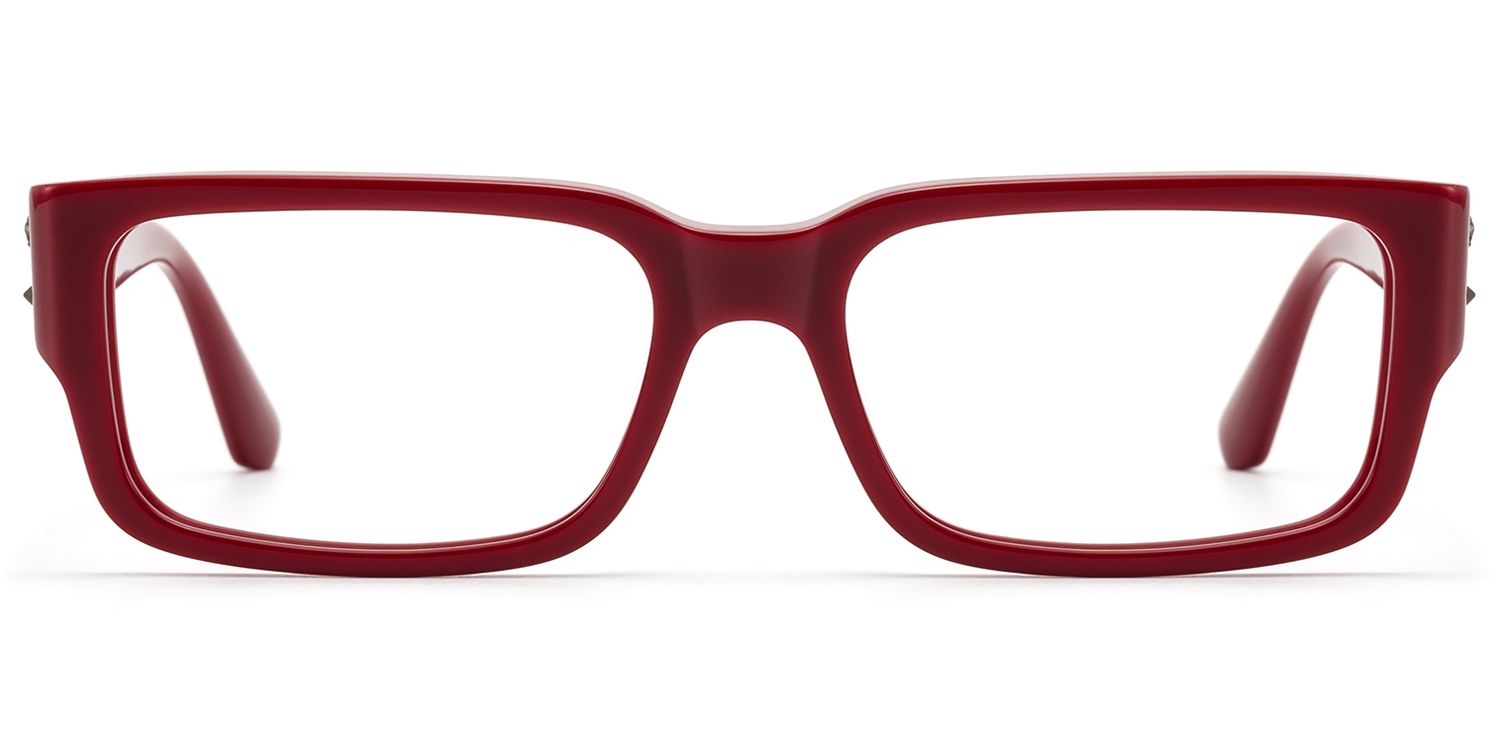 Drexen - Dark Cherry Red Rectangle Eyeglasses by Vooglam Product Details 1