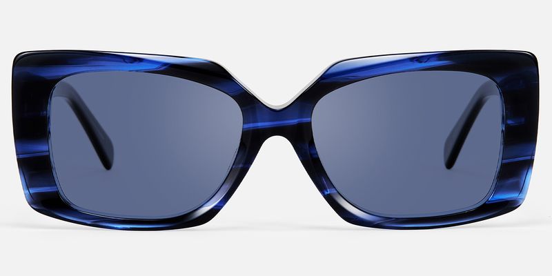 Stratus - Rectangle Blue Sunglasses by Vooglam