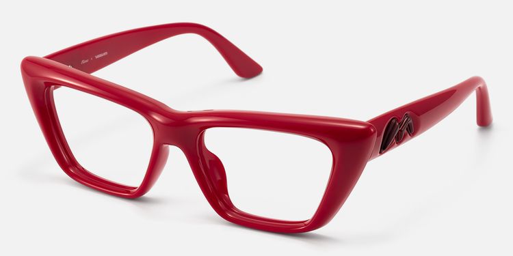 Meguro - Puffy Red TR90 Cat Eye Rx Glasses by Vooglam