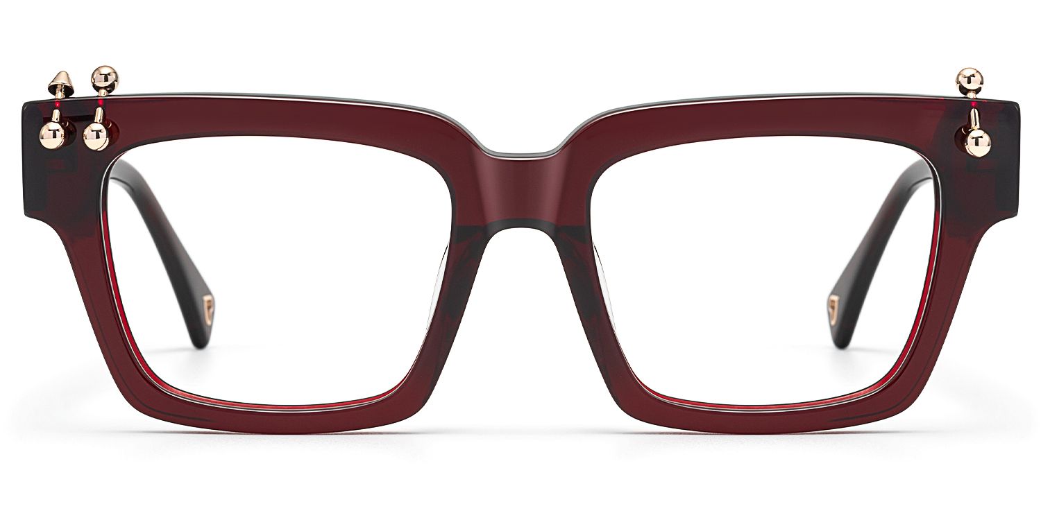PIERCE - Square Red Eyeglasses by Vooglam Product Details 1