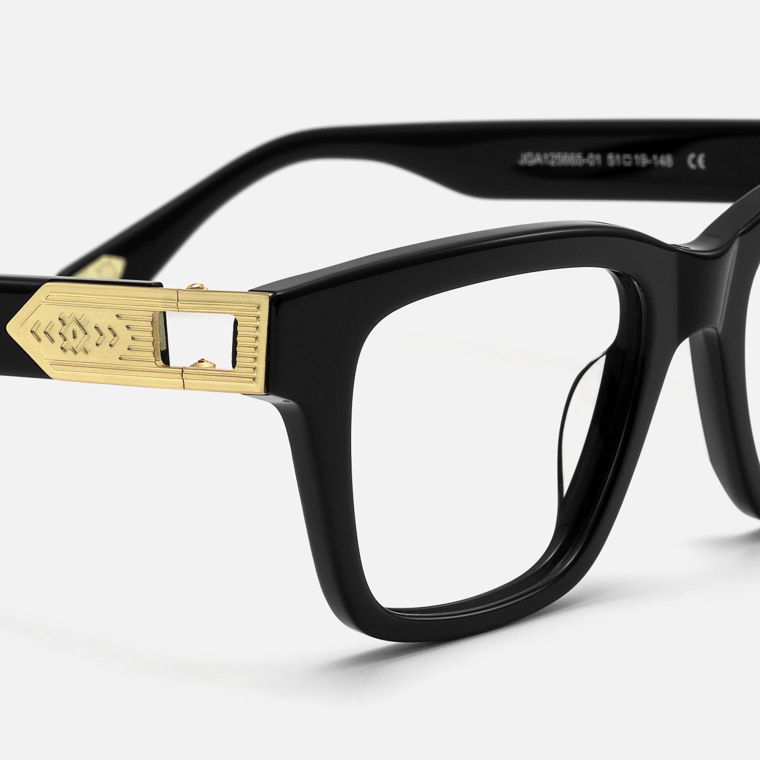 Legacy - Rectangle Black Eyeglasses by Vooglam - Design Details