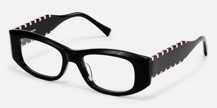 Banksy - Rectangle Black Eyeglasses by Vooglam