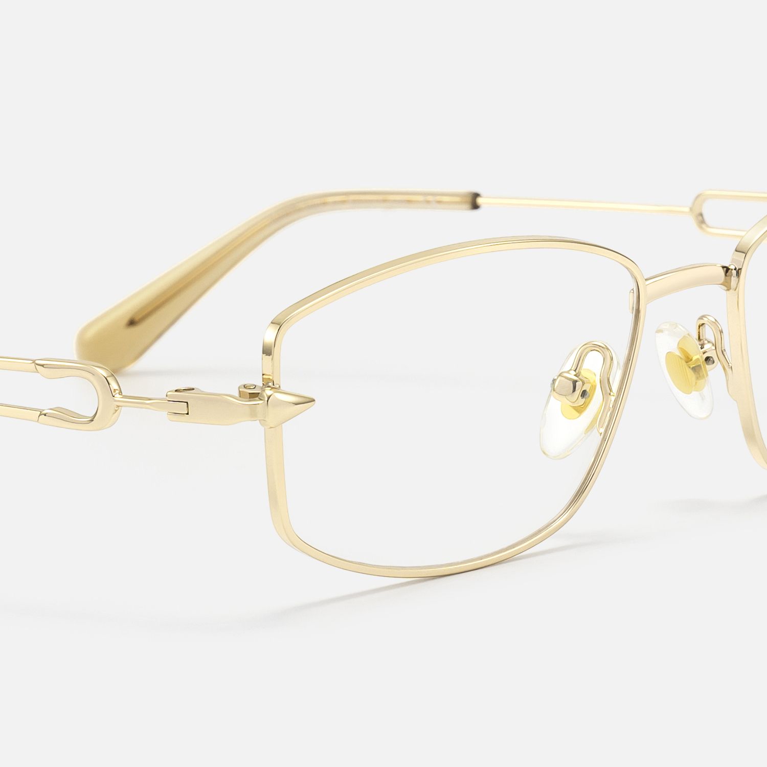 Bladework - Narrow Metal Gold Safety Pin Glasses by Vooglam - Design Details