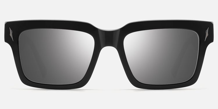 Razor - Dark Rimmed Mirror Sunglasses by Vooglam
