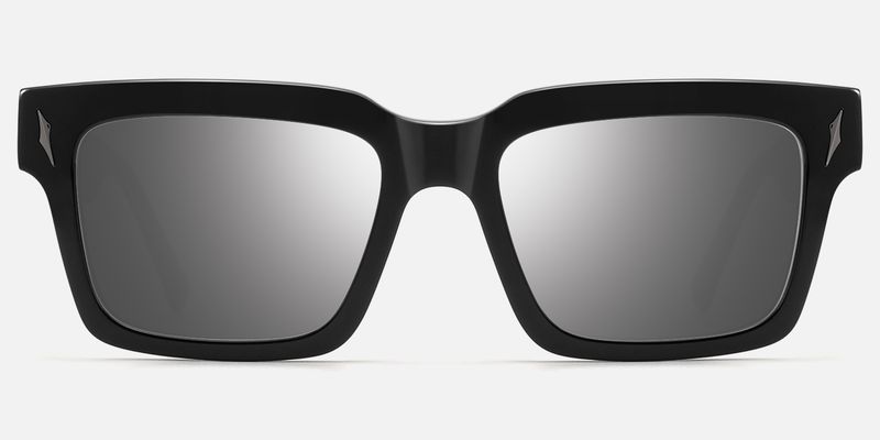Razor - Dark Rimmed Mirror Sunglasses by Vooglam