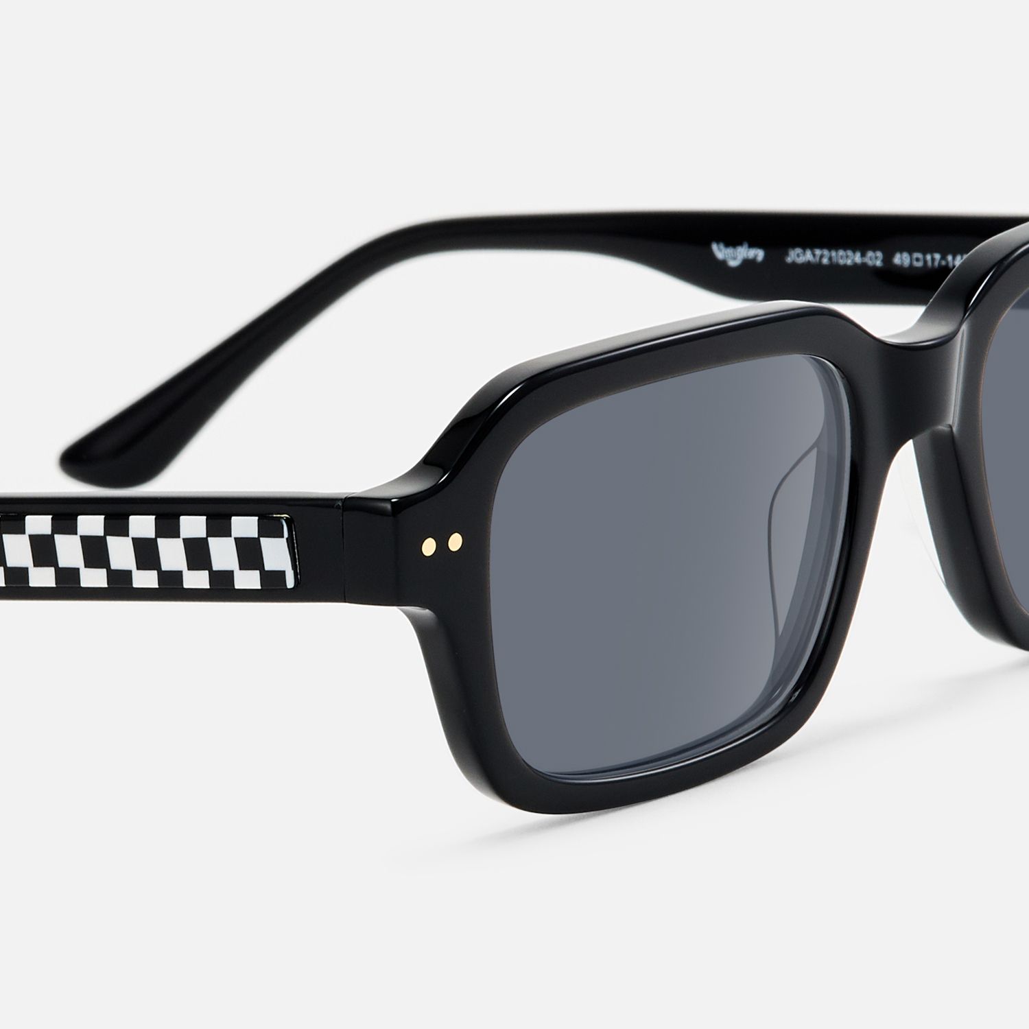 Narges - Rectangle Black Sunglasses by Vooglam - Design Details