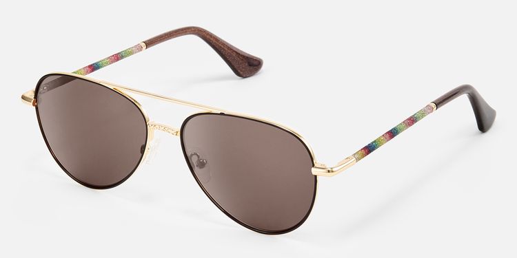 Joni - Aviator Two-tone Sunglasses by Vooglam