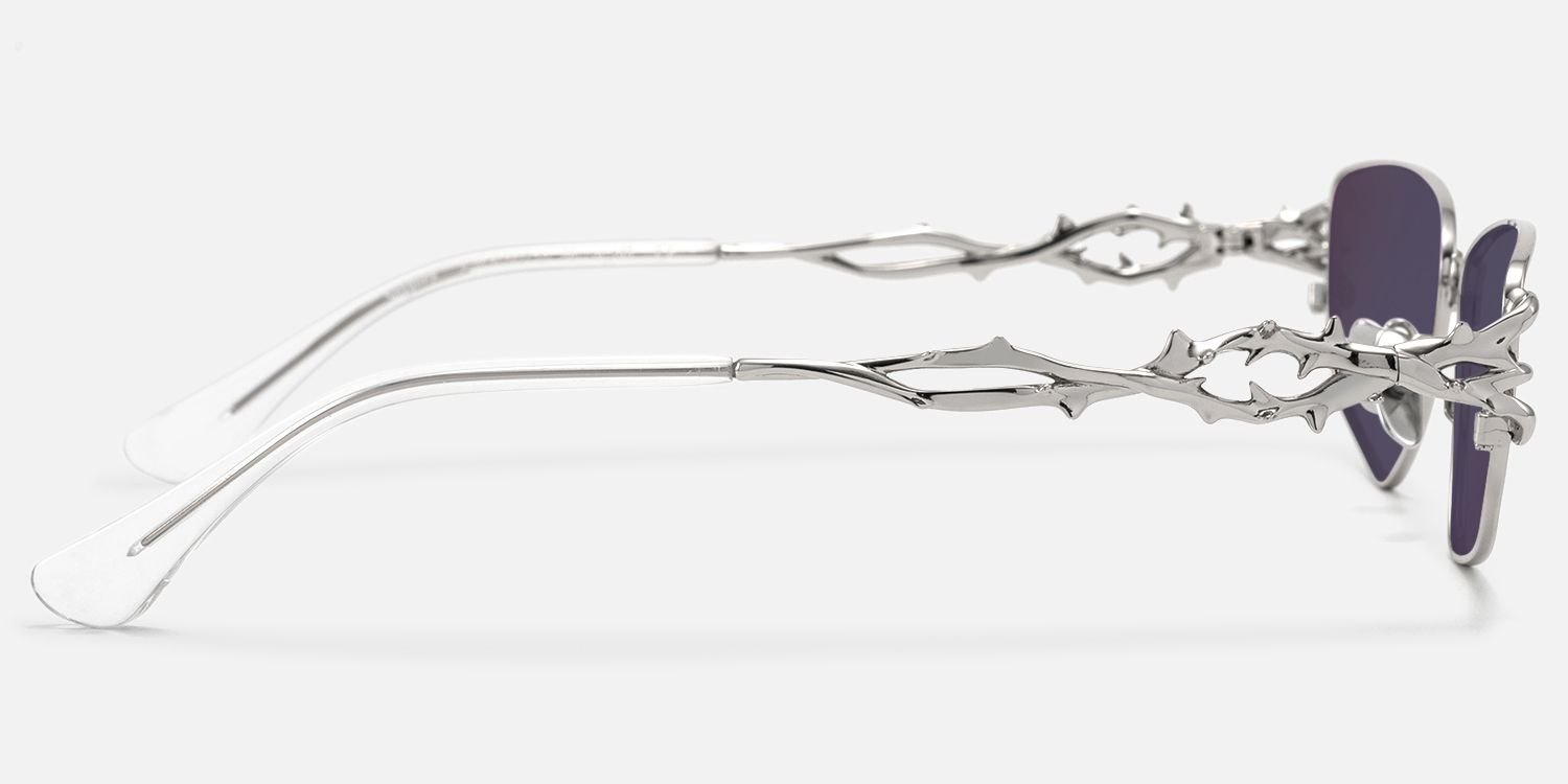 Spine - Silver Spine Deco Gothic Eyewear by Vooglam - Side View