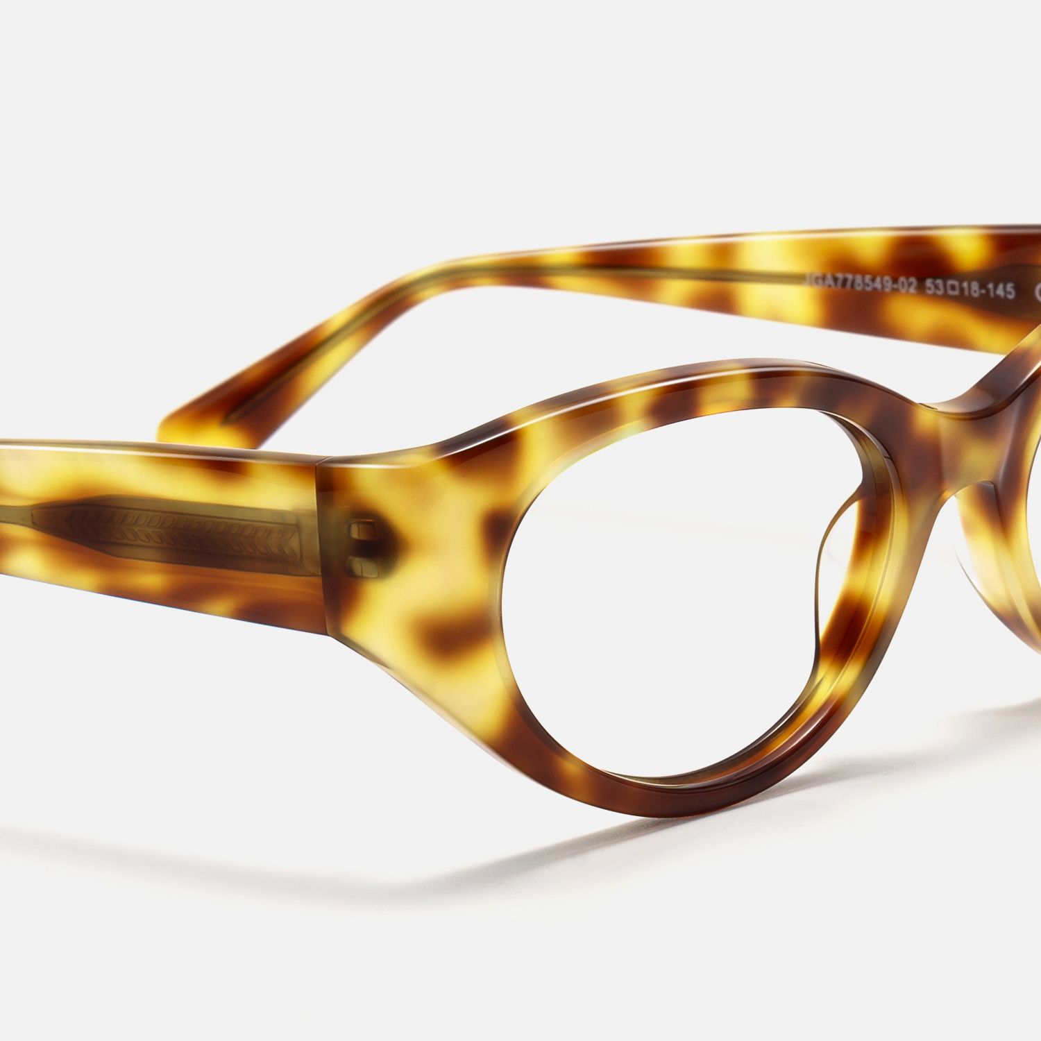 Drizzle - Oval Yellow Tortoise Eyeglasses by Vooglam - Design Details
