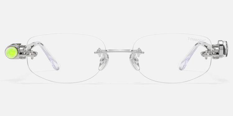 The Utilitarian - Silver Rimless Compass Glasses by Vooglam