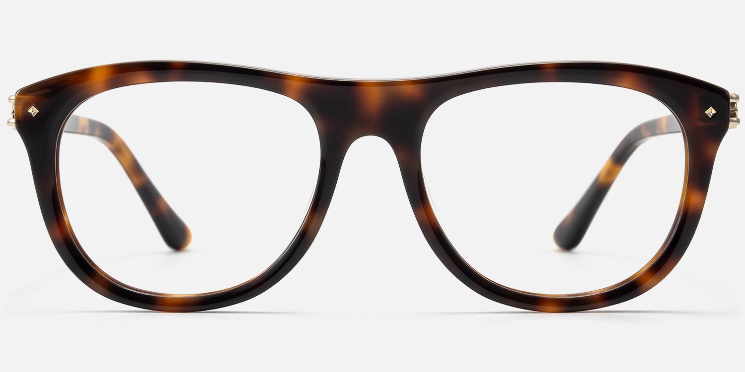 O'Keeffe - Retro Aviator Tortoise Eyeglasses by Vooglam - Angle View