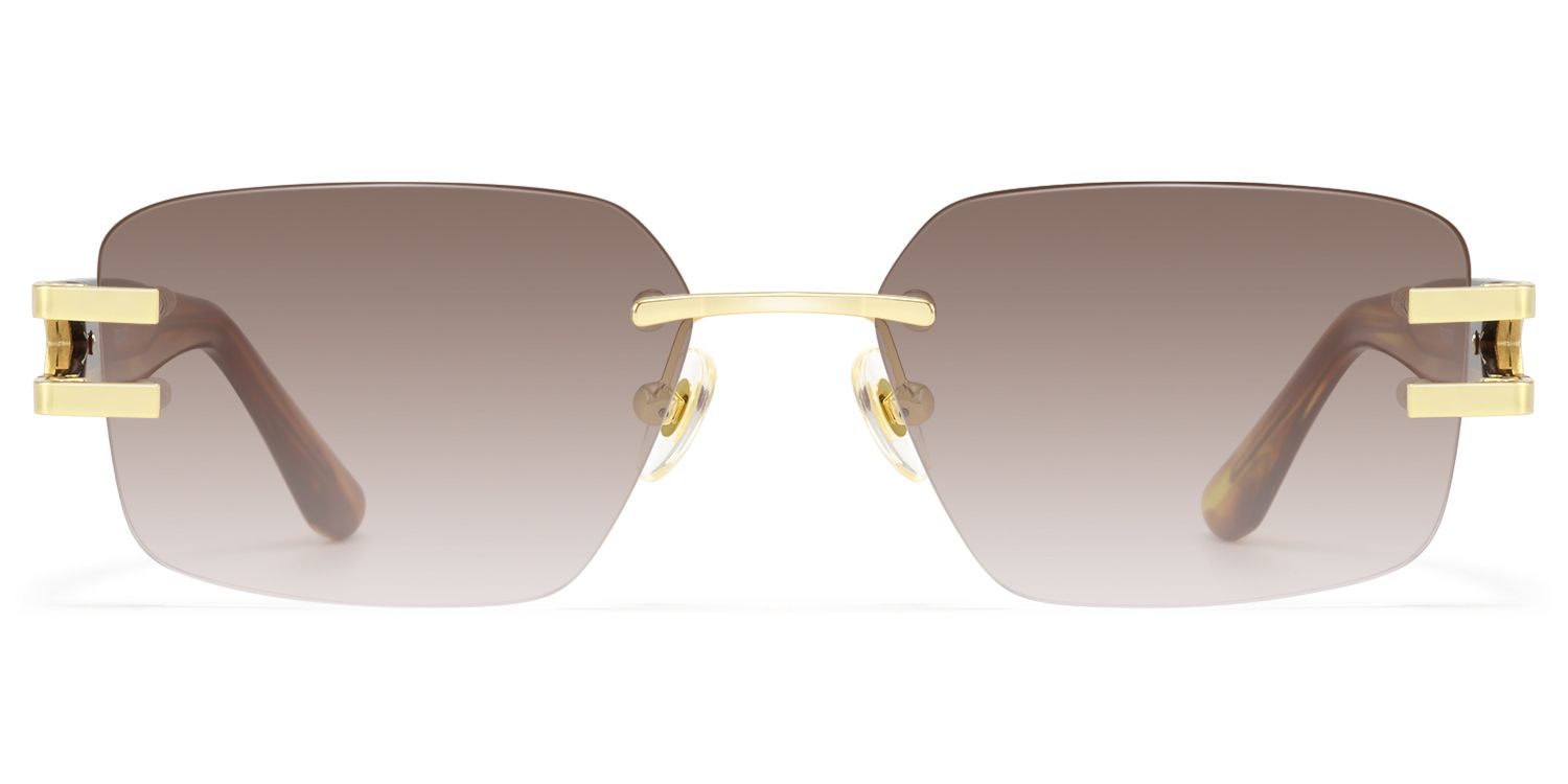 Aurum - Gradient Brown Rimless Sunglasses by Vooglam Product Details 1