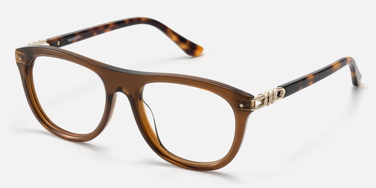 O'Keeffe - Designer Aviator Brown Eyeglasses by Vooglam