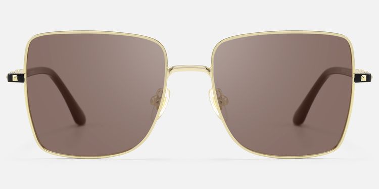 Devereux - Black & Gold Thin Rim Sunglasses by Vooglam