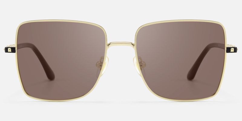 Devereux - Black & Gold Thin Rim Sunglasses by Vooglam