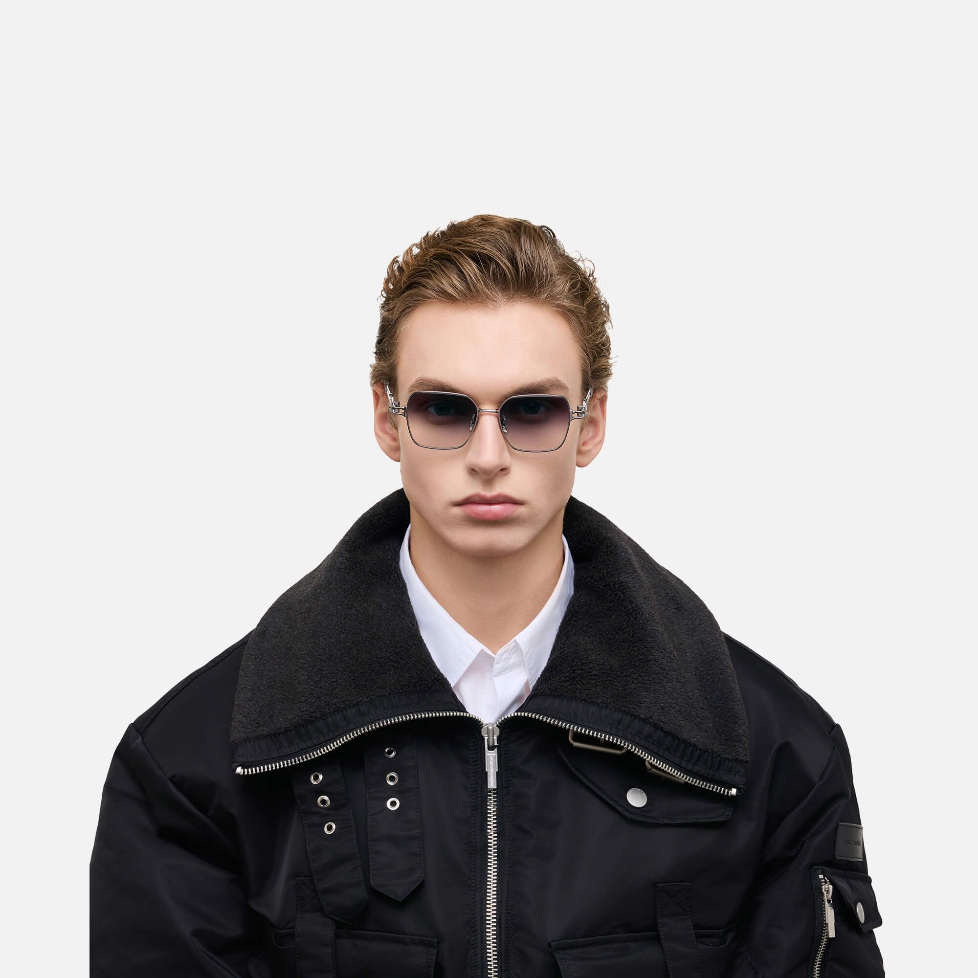 The Architect - Gunmetal Gradient Gray Sunglasses by Vooglam - Lifestyle Look