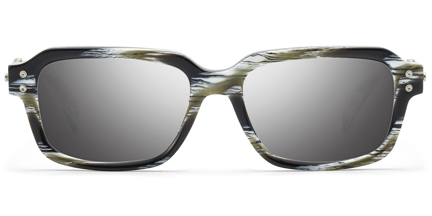Anacortes - Silver Mirrored Horn Rim Guitar Shades by Vooglam Product Details 1