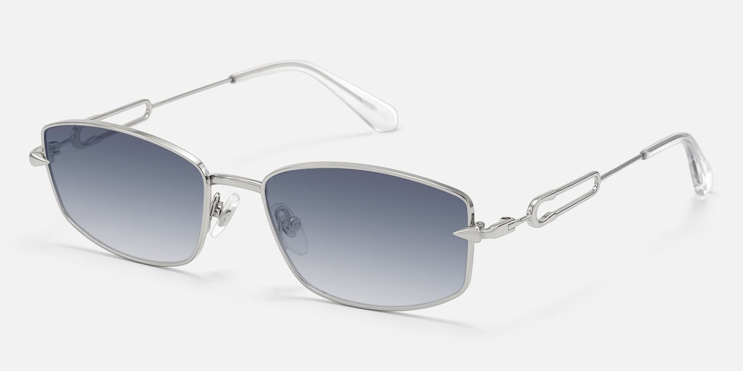 Bladework - Silver Safety Pin Gradient Glasses by Vooglam - Front View