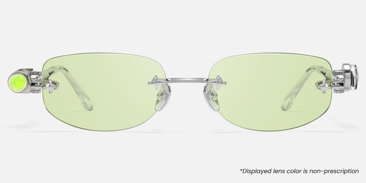 The Utilitarian - Asymmetric Green Tint Sunglasses by Vooglam