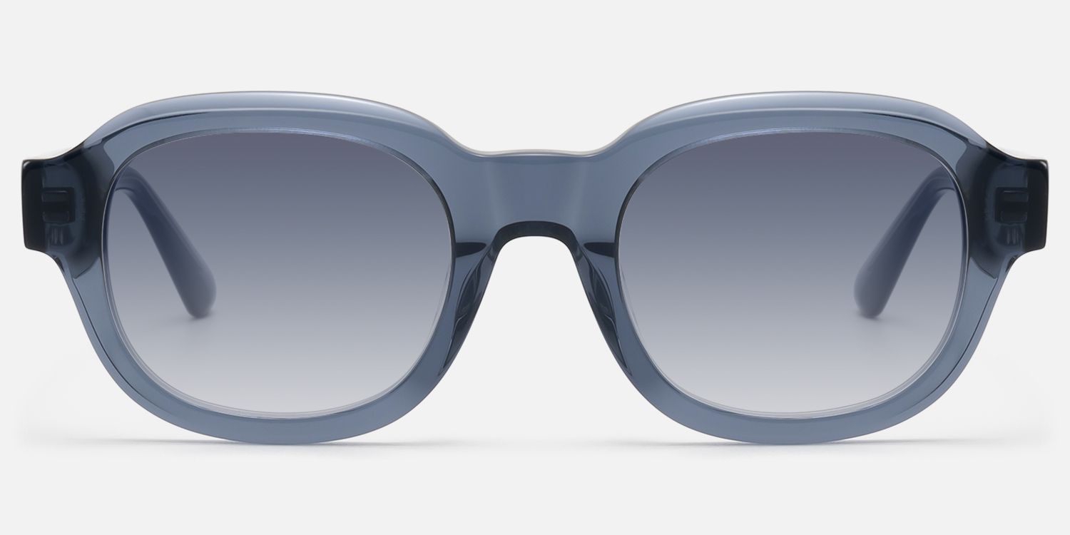Eerie - Clear Blue Gray Tinted Oversized Shades by Vooglam - Angle View