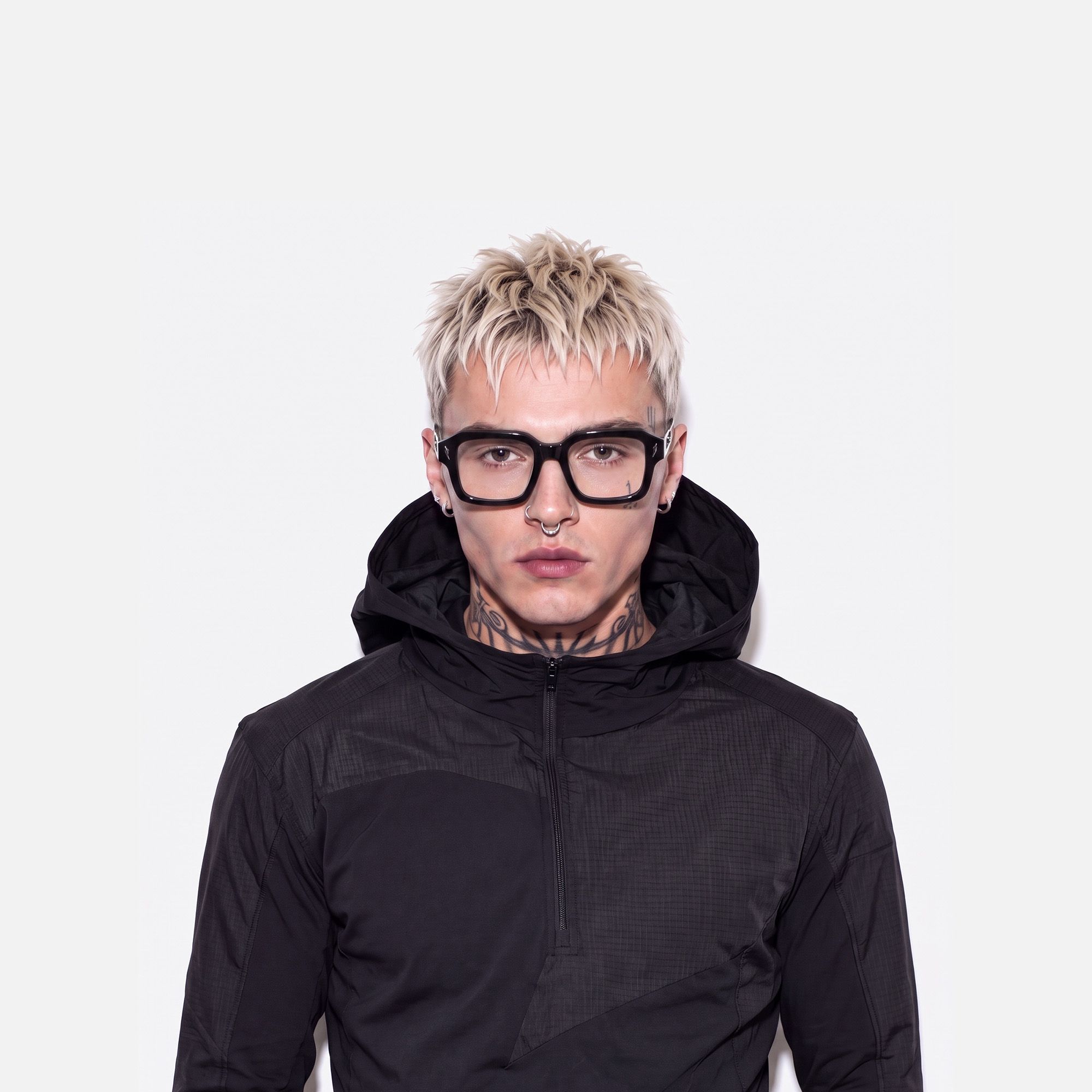 Blindspot - Safety Pin Square Black Glasses by Vooglam - Lifestyle Look
