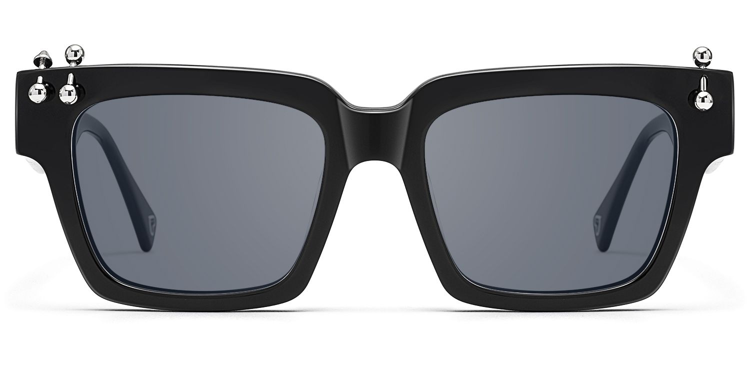 PIERCE - Sleek Square Black Sunglasses by Vooglam Product Details 1