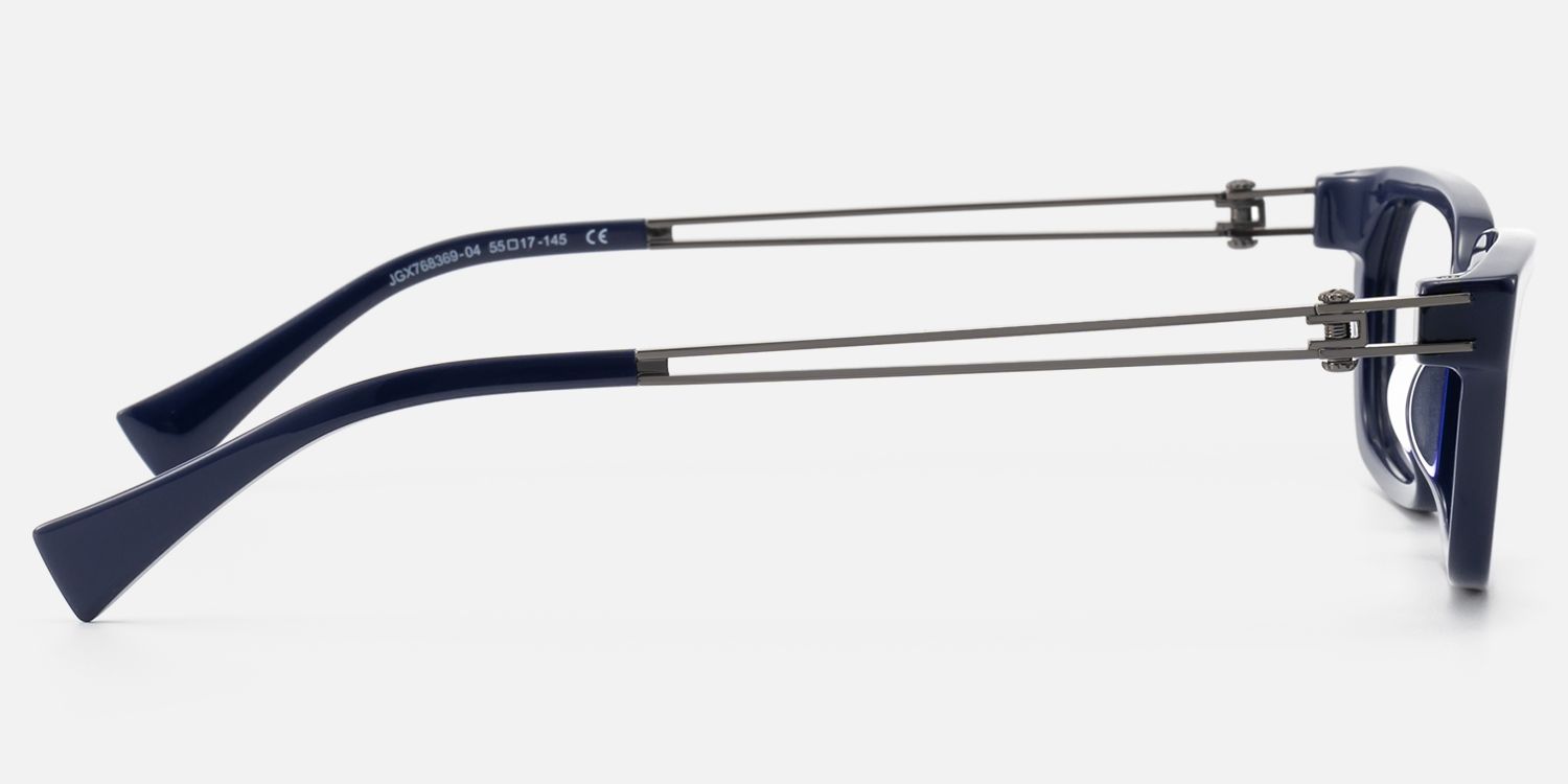 Scarpa - Blue Gunmetal Wire Temple Glasses by Vooglam - Side View