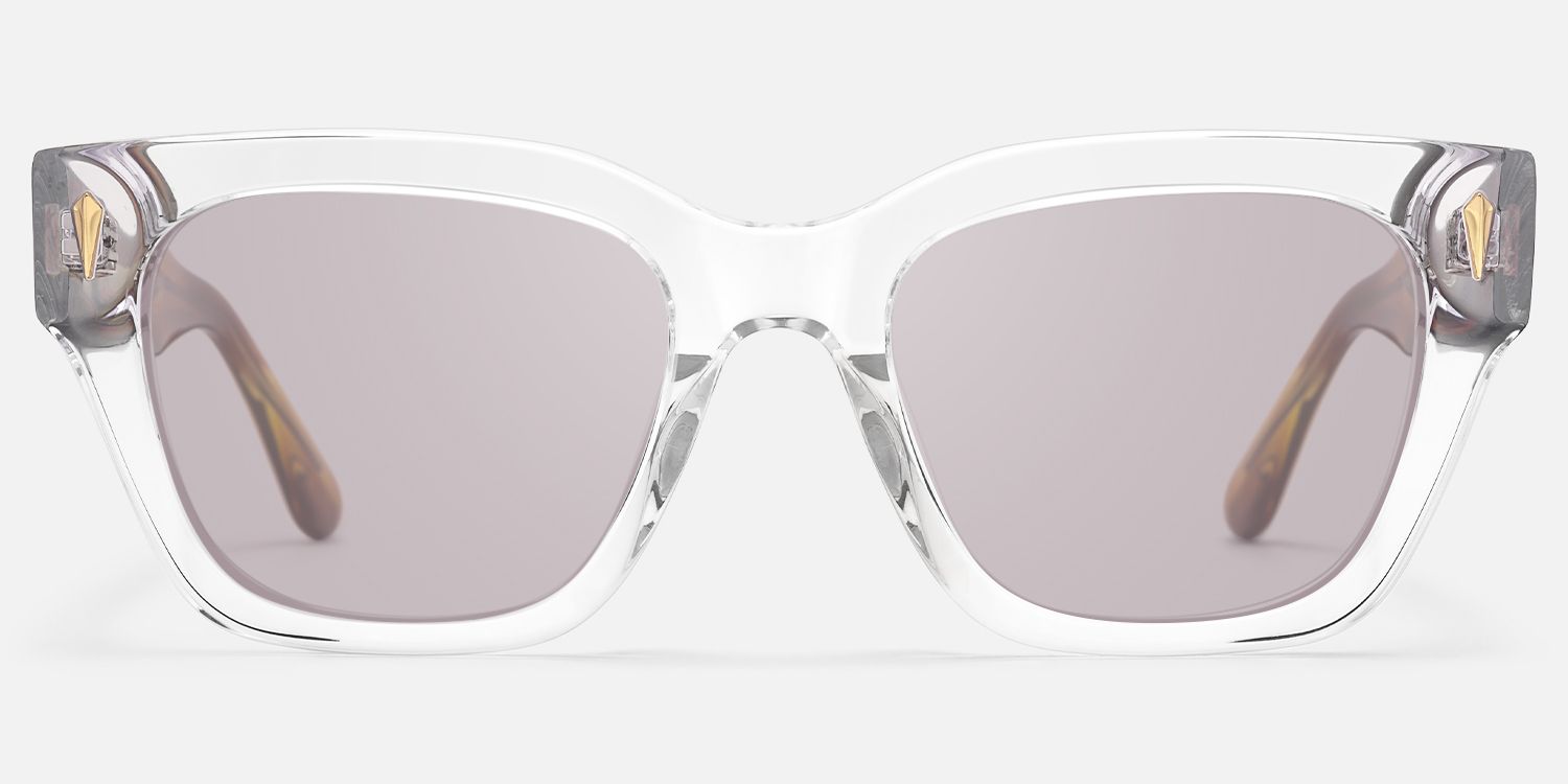 Asante - Crystal Brown Tinted Sunglasses by Vooglam - Angle View