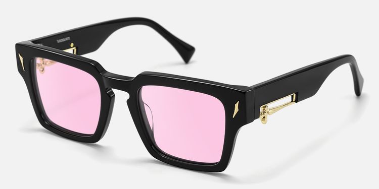 Stiletto - Pink Tinted Black Sword Sunglasses by Vooglam